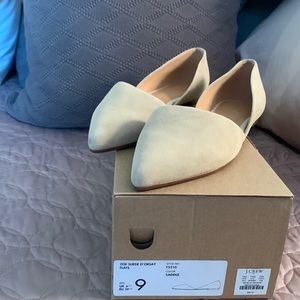 D’Orsay JCrew tan suede flats